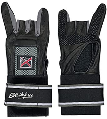 KR Strikeforce Pro Force Positioner Bowling-Handschuh, Schwarz, Größe M, Links