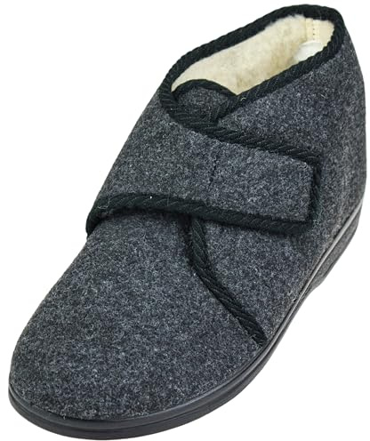 APREGGIO Pantoufles Hiver Homme – Chaussons Chauds et Solides en Laine et Feutre – Pratiques 40-46 EU