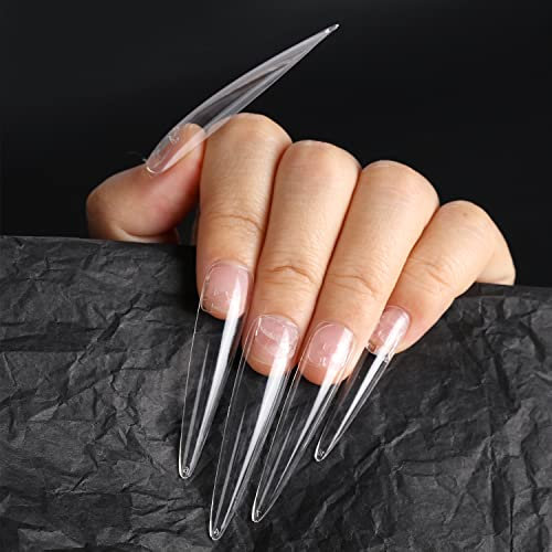 gootrades XXXL Stiletto Full Cover Nail Tips, 3xl 504pcs Press on Nails - Clear Acrylic Nails (Stiletto 3xl 504pcs)