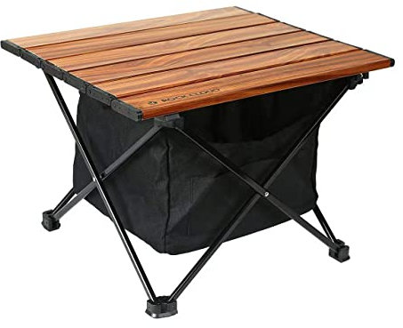 ROCK CLOUD Portable Camping Table Ultralight Aluminum Folding Beach Table Camp for Camping Hiking Backpacking Outdoor Picnic (Brown,with Storage Bag, Small)