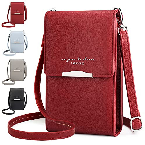 Handytasche zum Umhängen Damen, Leder Handy Umhängetasche Damen Schultertasche mit Geldbörse Viele Kartenfächer unter 6,5 zoll, Crossbody Tasche Klein Umhängetaschen Weihnachten Geschenke für Frauen