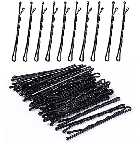 Airtailors 60 Piezas Horquillas, 5,5cm Horquillas Pelo Mujer, Onduladas Bobby Pins de Metal para Mujeres, Niñas, Salón de Peluquería