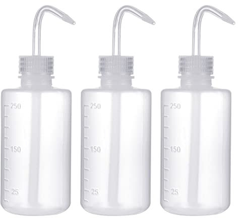 olyee Lot de 3 flacons de 250 ml pour plantes d'eau et fleurs fraîches de bouteille de transpartient de lavage en plastique pour plantes