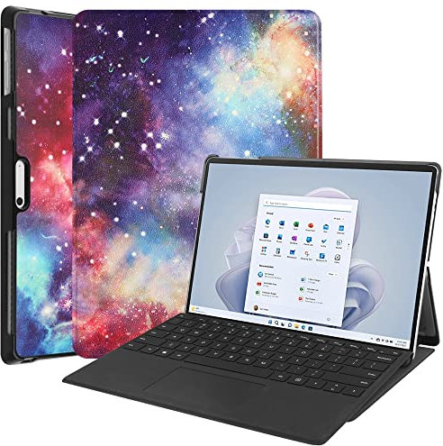 ZZOUGYY for Microsoft Surface Pro 10 2024 Tablet Cover, Ultra Slim Folio Stand Lightweight with Type Cover Friendly Function Leather Case for Microsoft Surface Pro 9 13 inch (2022 Release) (Galaxy)