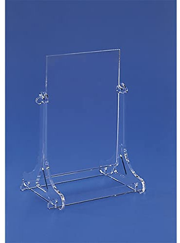 Menükartenhalter DIN A6 Hochformat Acrylglas | Aufsteller | Kartenhalter | Preisdisplay | Tischaufsteller | Tagesmenükartenhalter | POS Aufsteller | Werbeaufsteller (148 x 105, transparent, 1)