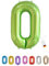 LITTLE BIRTHDAY | Zahlen Luftballon | Folienballon | Helium Gas Balloon Ballon | 101 cm | 0 1 2 3 4 5 6 7 8 9 in vielen Farben | Geburtstag | Kindergeburtstag | Deko | grün 0