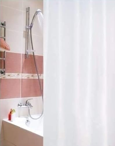 probath Massanfertigung Peva Duschvorhang Uni Weiss (bis 180 cm Breite und bis 300 cm Höhe)
