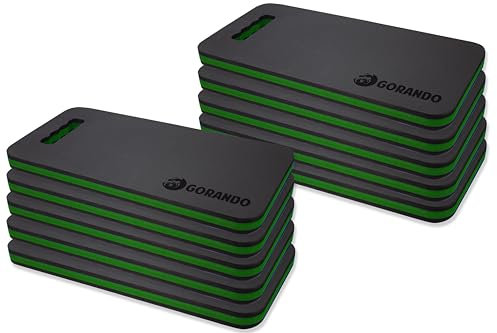 GORANDO® Premium Kniekissen 10er Set |grün| Kniebrett | Knieunterlage - Ideal für die Arbeit in Werkstatt, Haus, Garten | Knieschoner, Knie-Matte, Sitz-Unterlage…