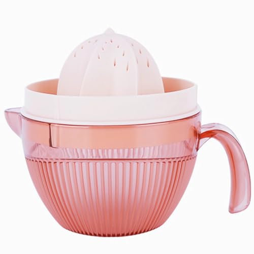 Exprimidor manual naranja pomelo de plástico con ranuras de filtro y colector de jugo de 600 ml, escariador ancho sin BPA, extractor de jugo de cítricos giratorio de mano para lima grande