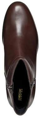 Geox D New Asheel C, Stivale alla Caviglia Donna, Marrone Scuro Nero, 36 EU