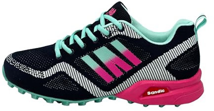 Ablovo® Damen Herren Sportschuhe Sneaker Turnschuhe Laufschuhe Freizeit Schuhe 36-46 (Navy-Minzgrün-Fuchsia, EU Schuhgrößensystem, Jugendliche, Herren, Numerisch, M, 39)