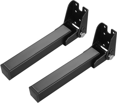 2 Pcs Pieds de Meubles Pliables, Pieds de Table en Métal Noir, Pieds de Canapé, Pieds de Bureau, Pieds de Lit Pliables, Pieds d'Armoire pour Meubles Canapé Table Placard Pieds 20CM
