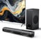 Soundbar für TV mit Subwoofer, PC, Gaming, 2.1 CH MEVOSTO 2025, verbesserte TV-Soundbar, tiefer Bass, Computer-Soundsystem, BT 5.3/USB/HD-ARC/optisch/AUX-Bass und Höhen, verstellbar, Heimkino