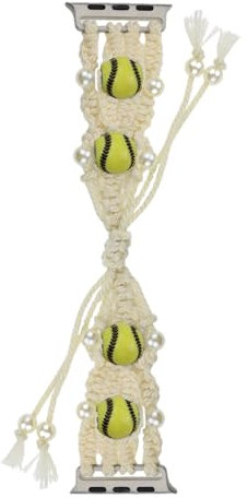 Handmade String Bracelet Ball Game Watch Bands Compatible with Apple Watch 38mm 40mm 41mm 42mm 44mm 45mm 49mm, Adjustable Strap for iWatch Series 9 Ultra 8 7 6 5 4 3 2 1 SE