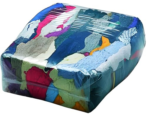 Bricoloco Chiffons de nettoyage multi-usages domestiques et professionnels. Atelier, cuisine, vitres, nettoyage de voiture. Chiffons multi-usages pour nettoyer et absorber. (Couleurs, Pack 2x25 kg