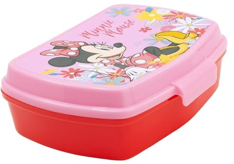 KP Pharma 74474 - Lonchera escolar para niños, plástico sin BPA, 250 mililitros, rosa y rojo, Mickey Mouse de Disney