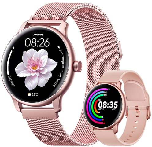 JOYROOM Montre Connectée Femme avec Appel Bluetooth 5.4 [Bracelet Magnétique] Smartwatch 1.32 HD Montre 100+ Sportifs, Sommeil, Fréquence Cardiaque, SpO2, Calories, IP68 pour Android iOS