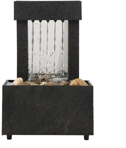 Oniissy Miniature Decorative Tabletop Fountain, ABS Material Tabletop Fountain Battery/USB Operated Calming Water Flow, for Office and Home Settings