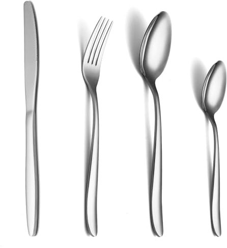 COPOTIO Cutlery Set for 8 People, 32 Pieces Stainless Steel Silverware Sets with Knife Fork and Spoon