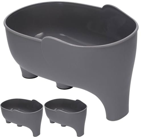 Orrdiffi Pack of 2 Kitchen Sink Strainer Multifunctional Drain Basket Elephant Drain Funnel Suitable for Most Sinks Kitchen Waste Drain Basket for Vegetables, Fruits, Food Grey
