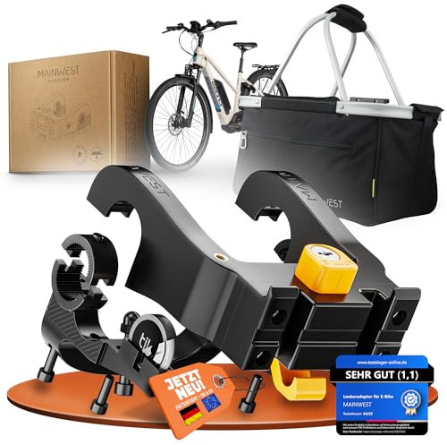 MAINWEST - Fahrradkorb vorne + Inklusive Lenkeradapter E-Bike - mit Airtag Fahrrad Versteck - Fahrradkorb Vorne Ebike - mit Schloss - Lenkerkorb Fahrrad - 26 Liter