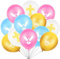 KOBOKO Taufe Deko Kommunion Luftballon, 18 Stk Taufe Luftballons Deko Taufe Mädchen Junge, Taufdeko Ballons Taufe, Taufe Deko Taube Kreuz Muster Helium Ballon für Babyparty, Kommunion, Babyshower Deko