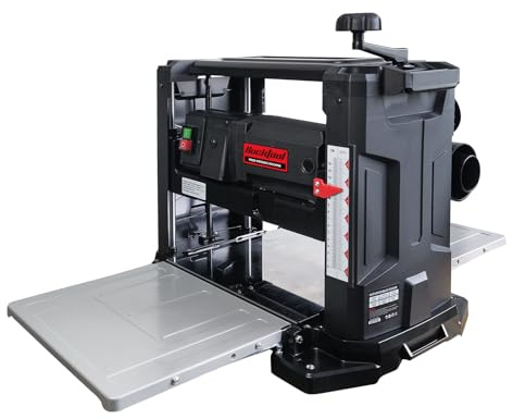 BUCKTOOL 330mm Thickness Planer, 1800W Benchtop Wood Thicknesser, 9500 RPM | Handles Timber up to 152 mm Thick with 3 mm Maximum Cut, 7.5 m/min Feed and Dust Extraction for Smooth Benchtop Woodworking