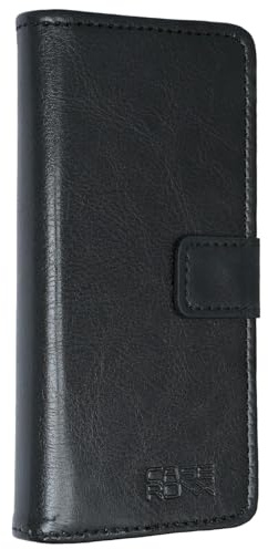 caseroxx Bookstyle-Case für HMD 105 4G 2024 TA-1653, schwarz | Aufklappbare Buch-Schutzhülle mit Innenfächern und Rundumschutz für den Alltag, aus Kunstleder