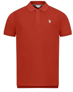 U.S. POLO ASSN. Herren Poloshirt (S-3XL) Basic Kurzarm Pique Polohemd P001 - Rust-Beige Größe XL - Gr. XL