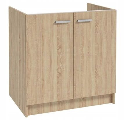 Deftrans - Armadietto da cucina 80 cm rovere Sonoma – Armadietto lavello senza piano di lavoro moderno – Mobile da cucina in piedi salvaspazio – Armadio da cucina singolo da montare