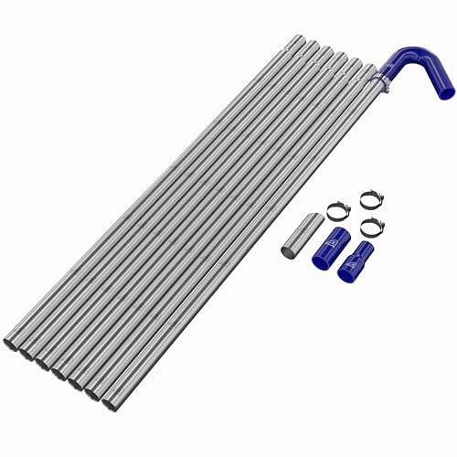 Blue 25ft 7.5m High Reach Gutter Vacuum Pole Kit Long Reach Gutter Cleaning System Drain Pipe Cleaning Wet Dry Vacuum Compatible