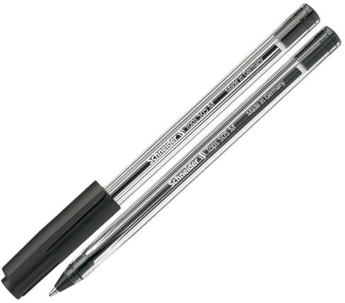 Schneider 150601 Tops 505 M Kugelschreiber (Clipkappe, Edelstahlspitze) 50er Packung schwarz ,