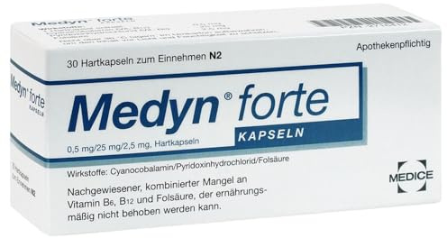 Medyn forte 30 Filmtabletten bei Erschöpfung durch Vitamin-Mangel - speziell abgestimmte Wirkkombination aus Vitamin B6, B12 und Folsäure