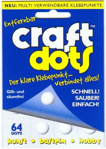 CraftDots ablösbare Klebepunkte, 10 x 64 Stück, 10mm – transparente Klebepunkte, rückstandslos ablösbar, doppelseitige Klebepunkte