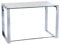 Benetto, Mesa de Cristal para Estudio, Escritorio, Despacho o Oficina, Acabado en Cristal y Cromo, Medidas: 100 cm (Ancho) x 74 cm (Alto) x 50 cm (Fondo)