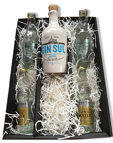 Gin Sul & Fever-Tree Geschenkpaket in Geschenkbox - Geschenk Präsentkorb Gin & Tonic Präsent Geschenkkorb