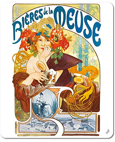 1art1 Alphonse Mucha Biere Von Der Maas, 1897 Mauspad 23x19 cm