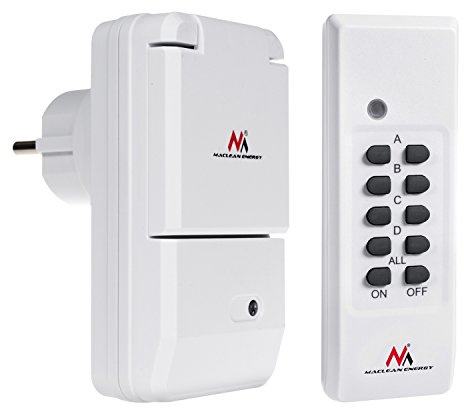 Maclean MCE158 Funkschalt-Set Funksteckdose Set für den Außenbereich IP44 mit Fernbedienung Max. 3600W Weiß