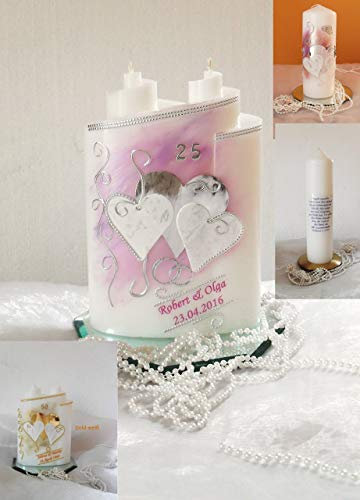 Hochzeitskerze-Traukerze-Brautkerze - Hochzeit -sehr Edel ink.Namen,Datum.B077746M7K