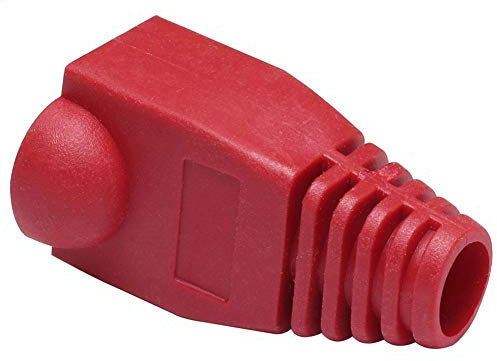 AKOAK 100 Pack Red RJ-45 Connectors RJ45 Cat6 Cat5E Plugs Ethernet Network Cable Strain Relief Boots RJ45 Plugs Socket Boot Caps