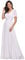 Ever-Pretty Women's Elegant Double V Neck A Line Empire Waist Short Sleeve Long Chiffon Wedding Dresses White 22UK