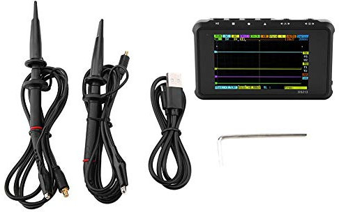 Oscilloscope Numérique, 3Pouces DS213 Oscilloscope Portable 100MSa / s 4 Canaux avec Certificat CE/FCC