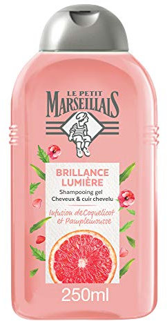 Le Petit Marseillais Shampoo Brillance Lumiere – Zeste de Grapefruit Bio – Flasche mit 250 ml