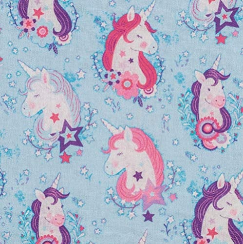 Baumwollstoff KIM Einhorn, hellblau Ökotex 50x147 cm Meterware