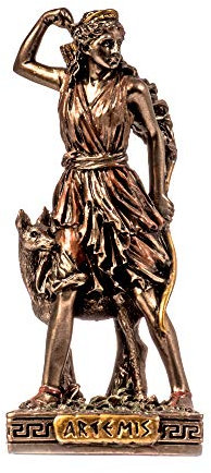 Artemis Diana Griechische Göttin der Natur Miniatur Kaltguss Bronze Statue Figur 8.7cm