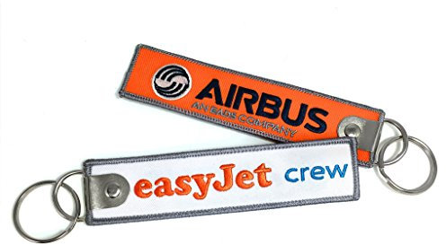 Easyjet Airbus Crew bestickter Schlüsselanhänger, Orange, Einheitsgröße, Bestickt