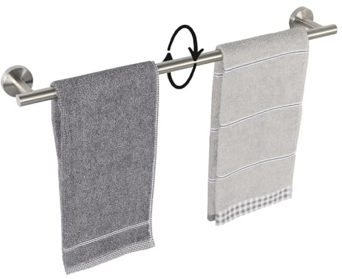 TocTen Barre Porte-Serviettes de Bain en Acier Inoxydable SUS304 épais pour Salle de Bain, Porte-Serviettes Mural Robuste - 61 cm - Nickel brossé