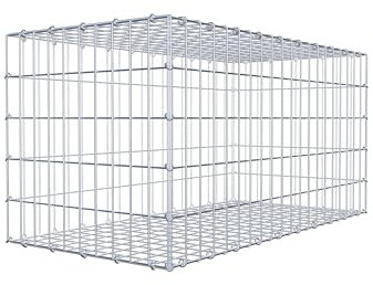 GABIONA Gabione 100 × 50 × 50 cm (L x H x T) – Steinkorb aus 4 mm Draht, Maschenweite 5 × 10 cm, C-Ring Verschluss + Gratis-Zange – ideal für Sichtschutz, Gabionenzaun, Gartenmauer und Steinkorbwand
