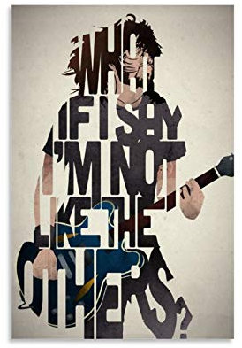 haocaitou Dave Grohl Foo Fighters Poster, dekoratives Gemälde, Leinwand, Wandkunst, Wohnzimmer, Poster, Schlafzimmer, Malerei, 30 x 45 cm