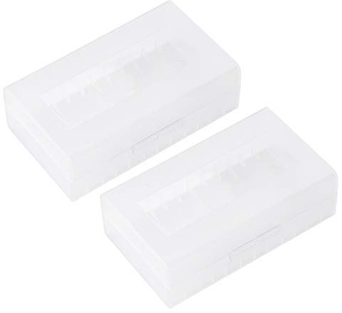 Annadue 2 Pieces Plastic Battery Box, Battery Box, Waterproof, Solid and Durable, Battery Organizer Box for 20700/21700, Battery Case (2 Pieces)